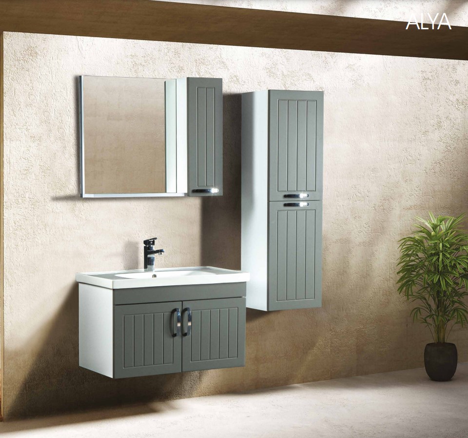 BANYO DOLABI ALYA ANTRASİT 55 CM - TAKIM 